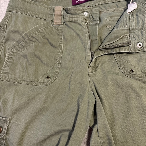 Gloria Vanderbilt Cargo Pants 10 Wide Leg Utility Hiking Army Olive Gorp - Picture 3 of 10